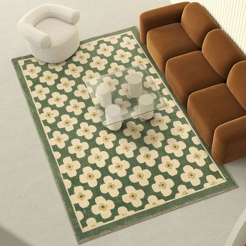 Stylish Modern Area Carpet Floral Pattern Polyester Area Rug Stain Resistant Area Rug for Home Decor
