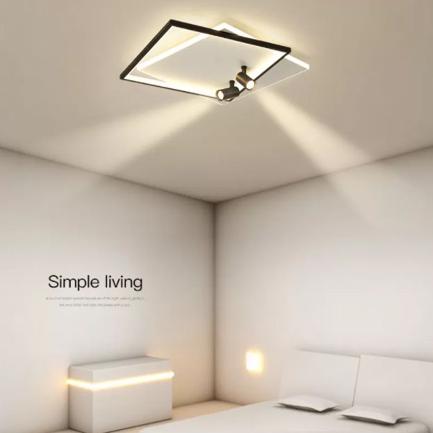 Ultra-dunne Flush Plafond Verlichting Nieuwe Moderne Metal Flush Mount in zwart voor de woonkamer