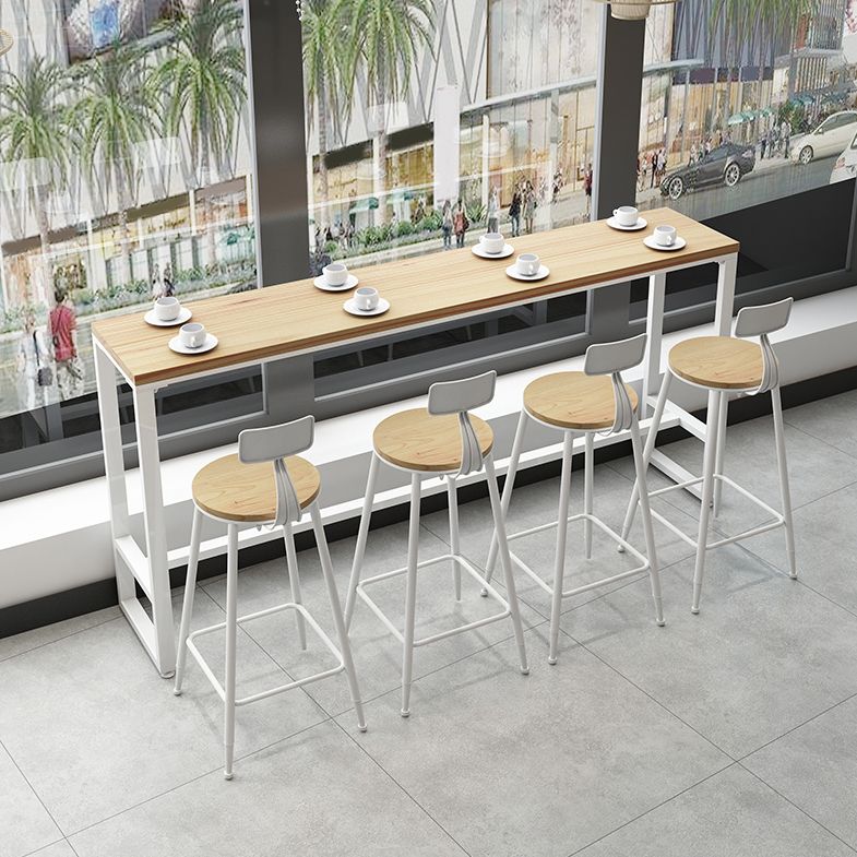 Modern Bar Table Rectangle Solid Wood Bar Table for Dining Room