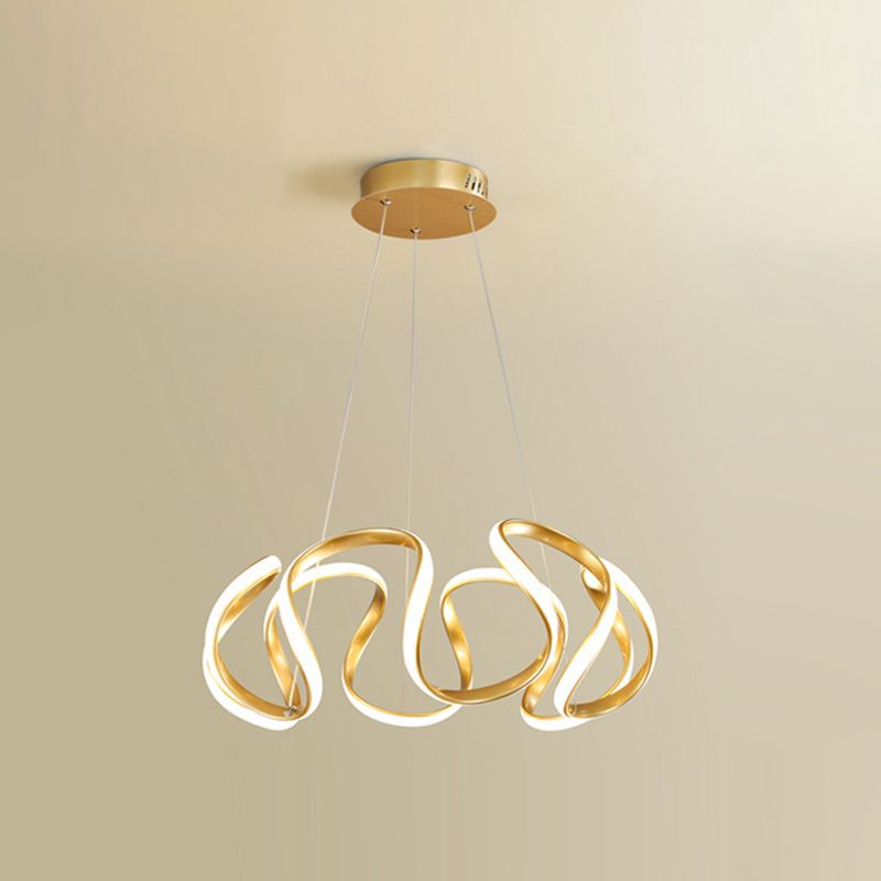 Waving Chandelier Light Fixture Nordic Style LED Hanging Light Fixture