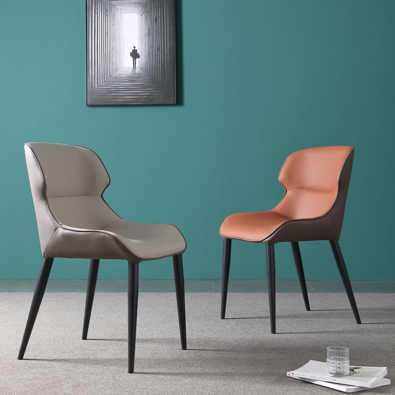 Contemporary Side Chair Set Faux Leather Side Chairs for Kitchen