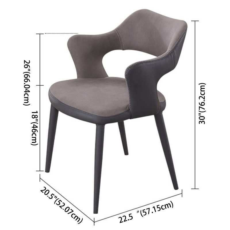 Chaise de salle à manger industrielle en métal, finition métallique, chaise de salle à manger à dossier ouvert