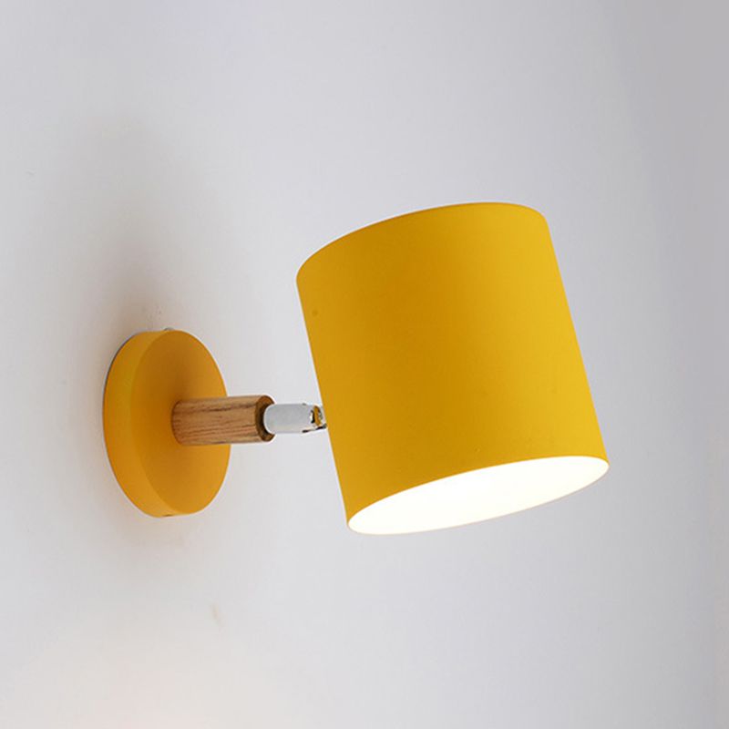 Half Cylinder Shape Metal Wall Light Fixture Modern Style Wall Lamp for Bedroom