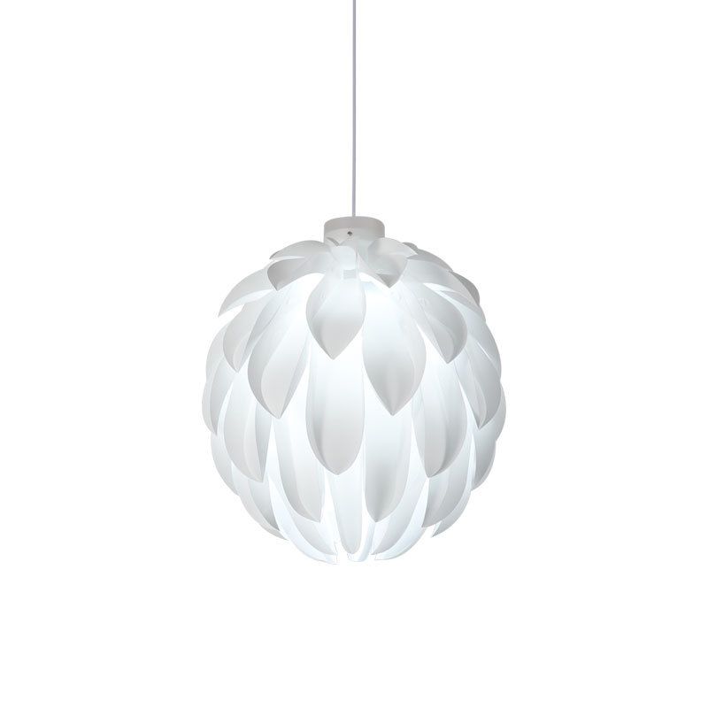 White Plastic Single Hanging Lamp in Modern Creative Style Wrought Iron Pinecone Pendant Light