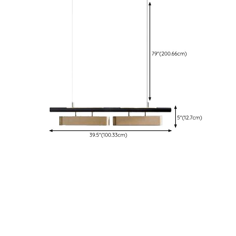 2/3/4-Light Modern Ceiling Light Black Metal Kitchen Island Lighting for Bedroom