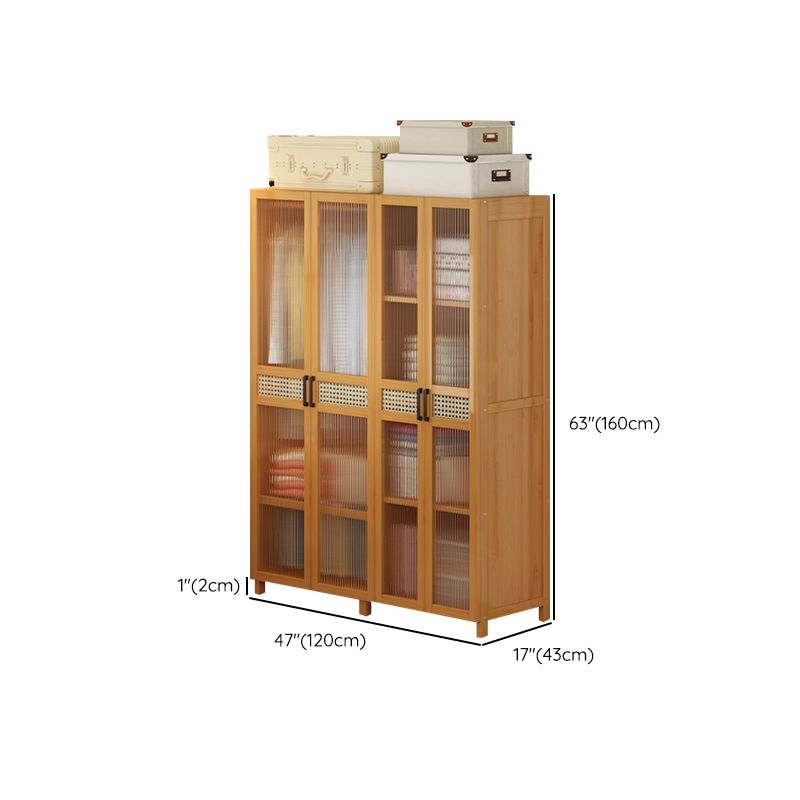 Modern Style Wardrobe Cabinet Wood Clothes Rail Wardrobe Armoire with Legs