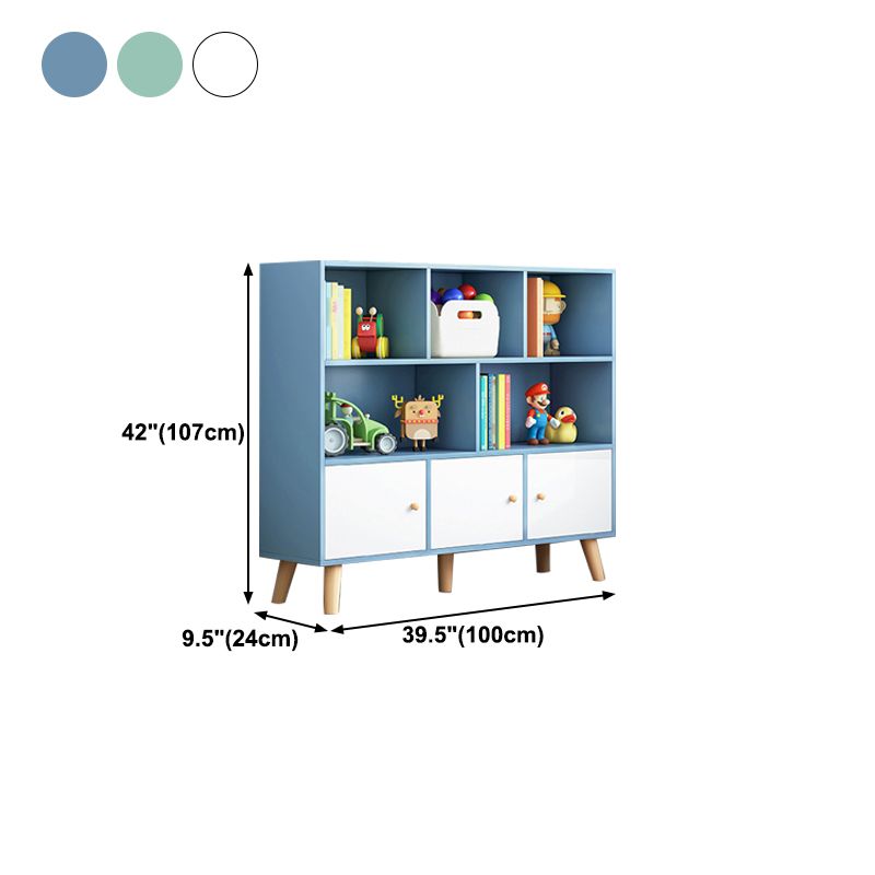 Scandinavian Manufactured Wood Bookcase Closed Back Bookcase with Doors