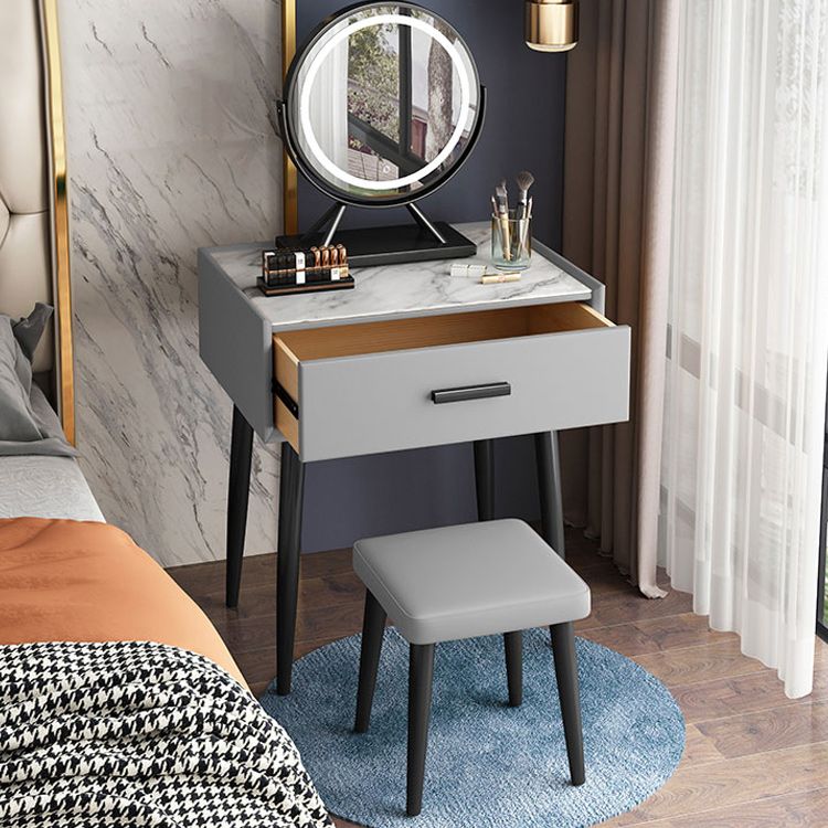 Glam Style 18.5 " Height 1- Drawer Slate Top Table Makeup Vanity