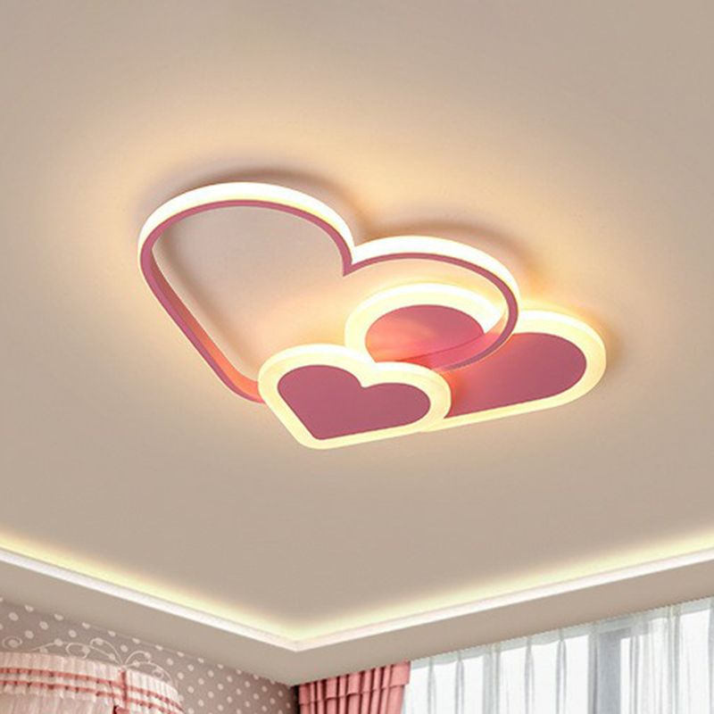 Cuore Forgiato Kindergarten Flush Light Acrilico Macaron LED Flush Soffione Luce Fissaggio