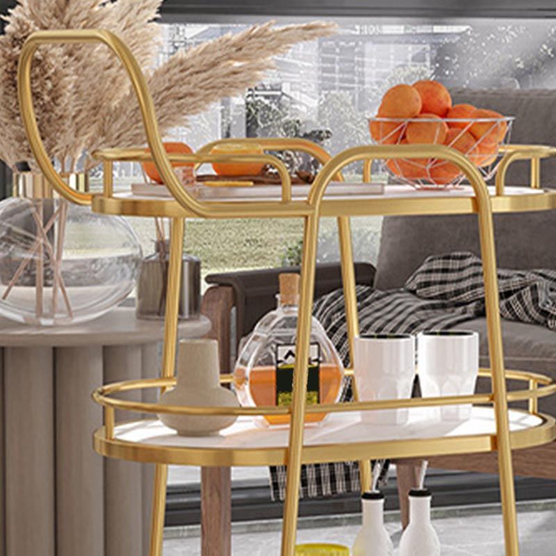 Contemporary Metal Prep Table 33.46"H Rolling Prep Table for Dining Room