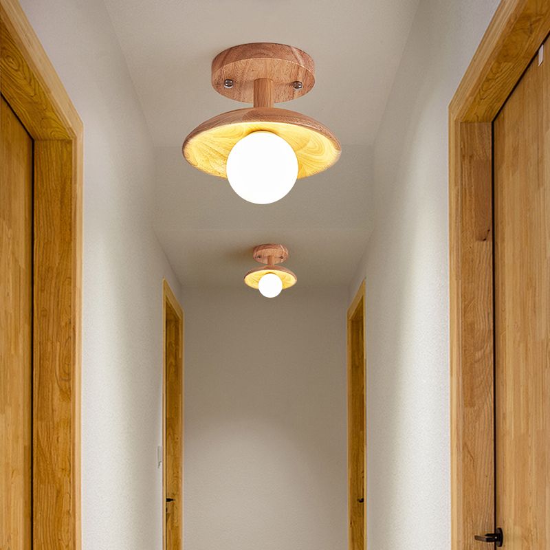 Shaded Ceiling Mounted Fixture Modern Style Beige Ceiling Light Fixture
