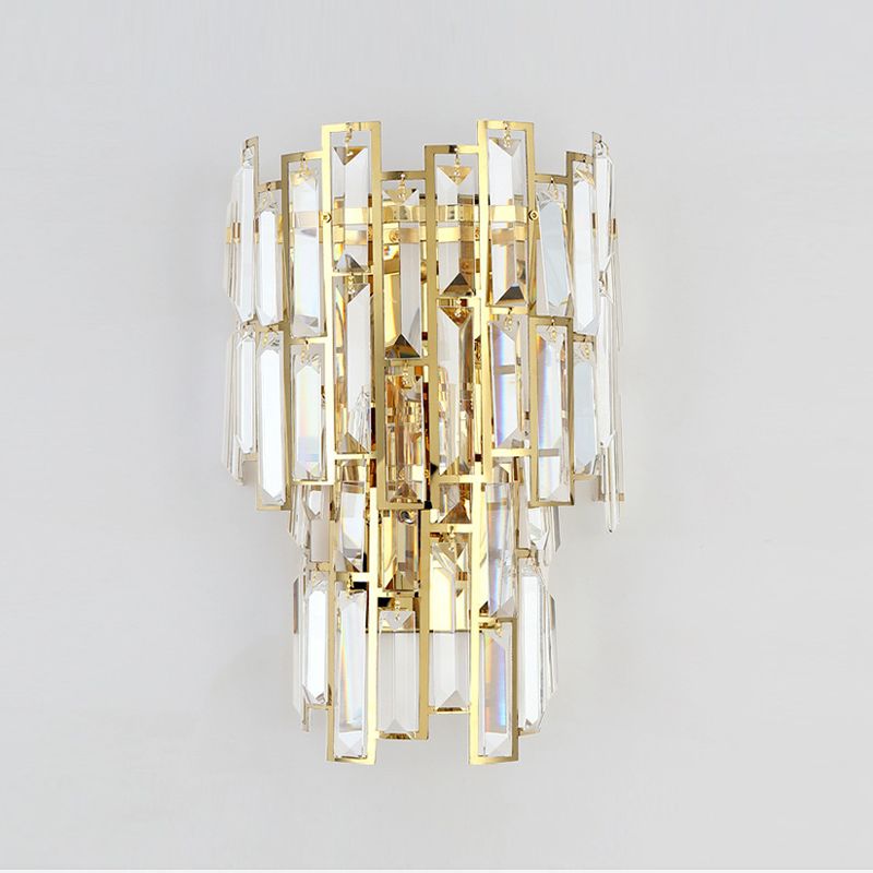 Crystal Geometric Shape Wall Sconce Modern Style 2 Lights Wall Light Fixture