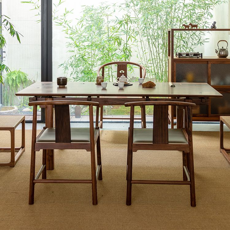 Cherry Wooden Table Rectangle Dining Table for Kitchen Dining Room