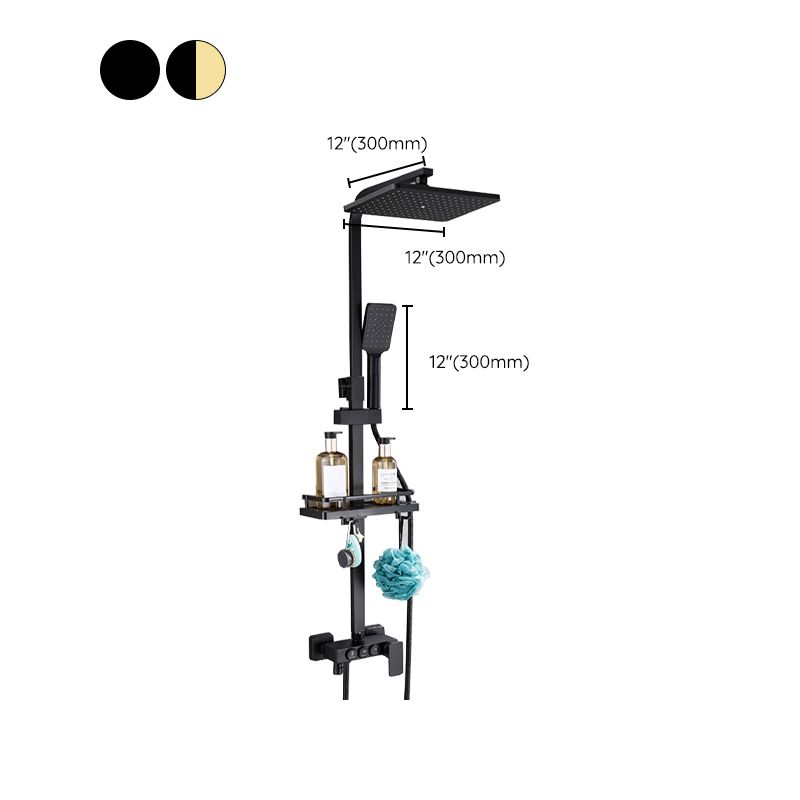 Contemporary Copper Shower System Wall Mounted Shower System with Hand Shower