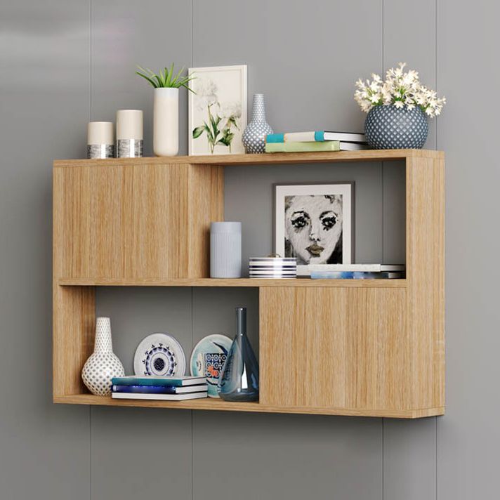 Modern Engineered Wood Bookcase, Geometric Bookshelf for Any Room, 25.5" H