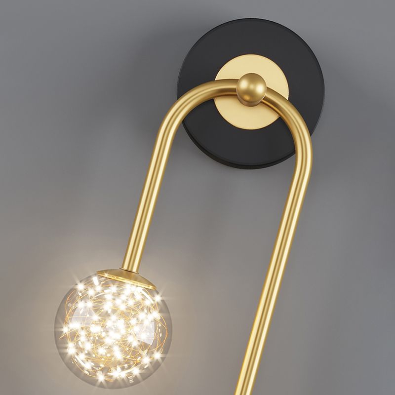 Modern Simple Style Round Disc Shade Wall Sconce Metal 2 Lights Sconces in Gold Finish