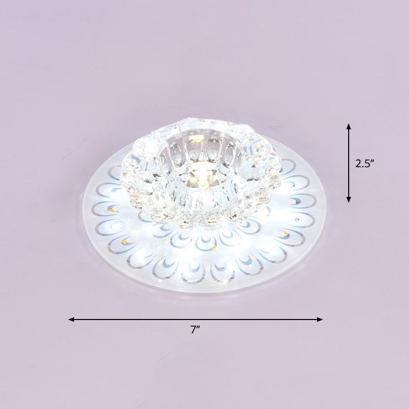 Blossom Flush Ceiling Light Contemporary Crystal Clear LED Flush Mount Lighting for Entryway