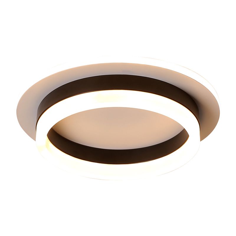 Modern Style Geometry Ceiling Lights Metal 2 Light Ceiling Lamps for Bedroom in Black