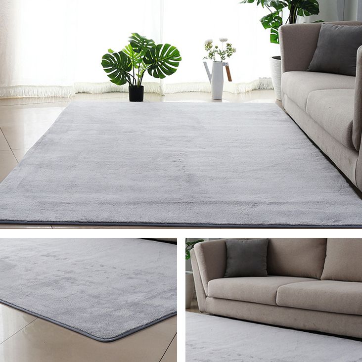 Modern Solid Color Carpet Washable Area Rug Polyster Anti-Slip Area Carpet for Living Room