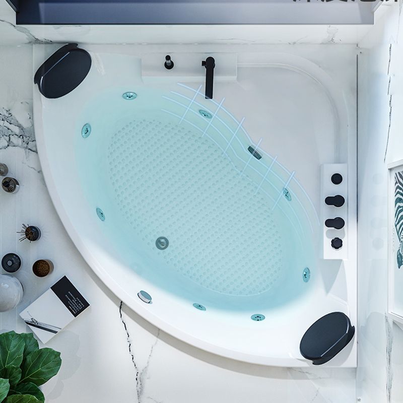 Acrylic Modern Back to Wall Bath Tub Bathroom Corner Bathtub in White