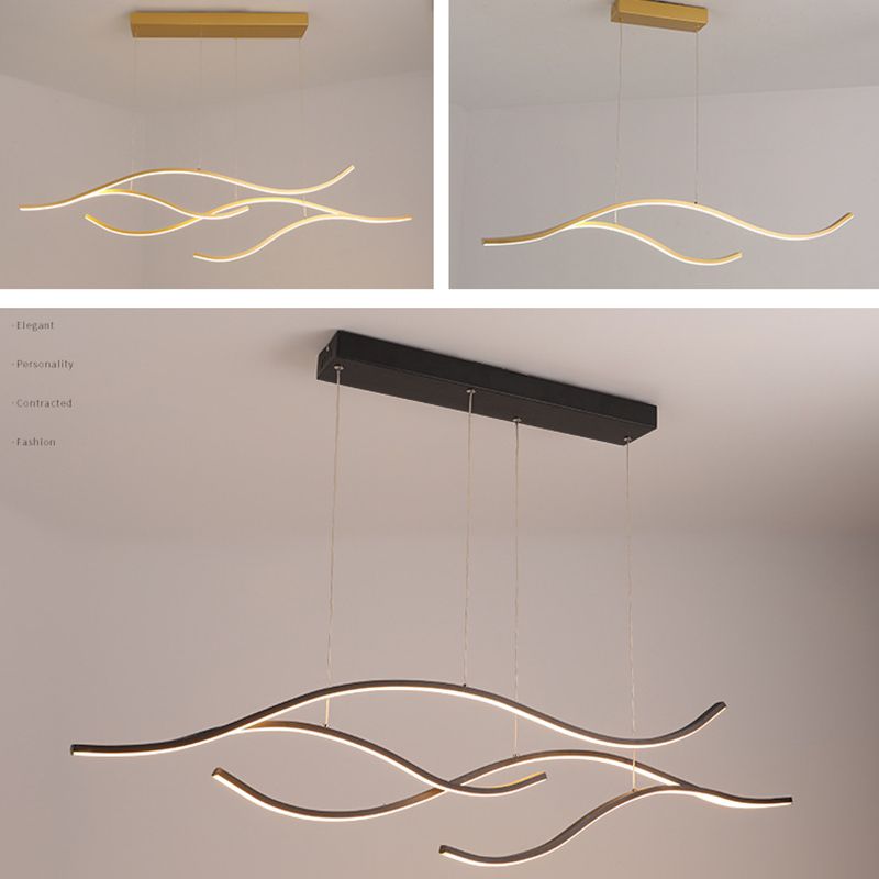 Eigentijdse zwaaiende kroonluchter hanglamp metallic hangende verlichtingsarmaturen voor slaapkamer