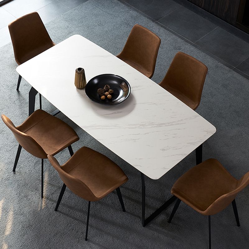 Modern 1/4/5/6/7 Pieces Furniture White Rectangle Sintered Stone Dining Room Set