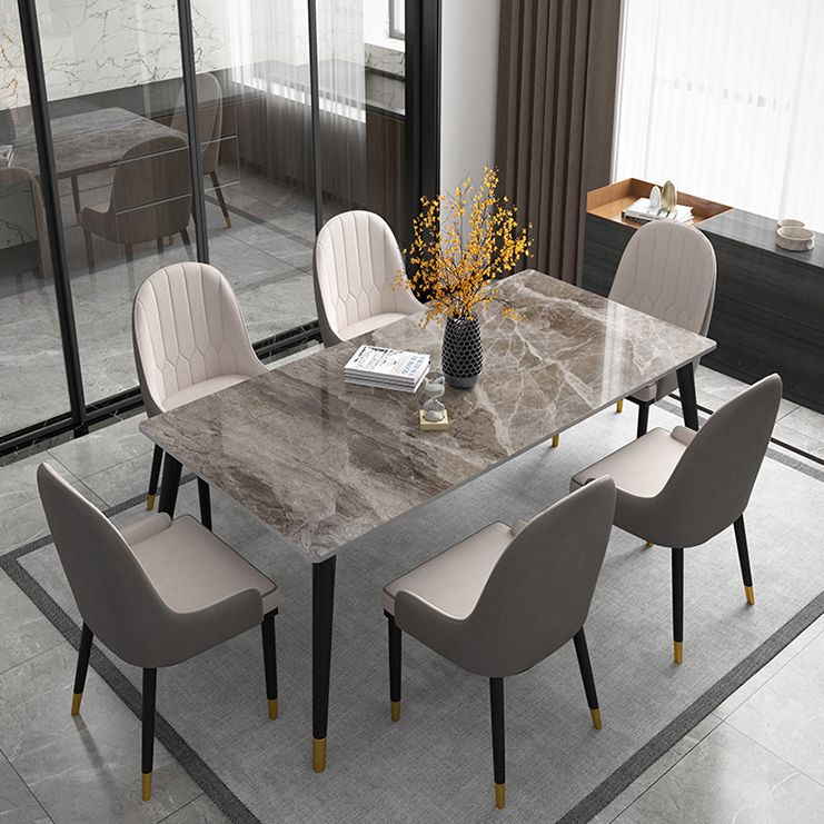Glam Style 1/5/7 Pieces Dining Set with Stone Table Dining Furniture for Living Room