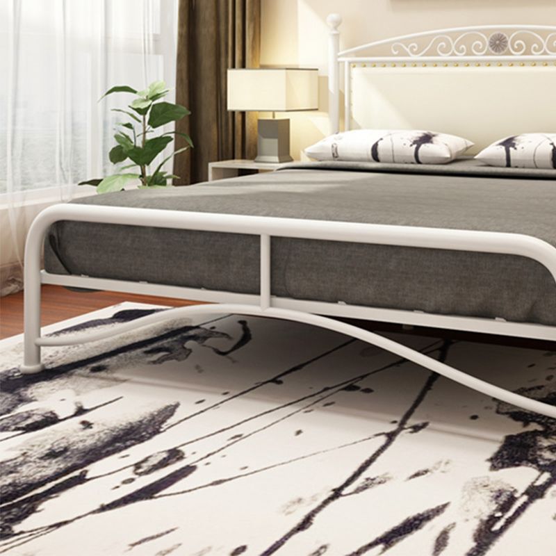Modern Iron Arched Bed Upholstered Headboard Bed with Metal Legs