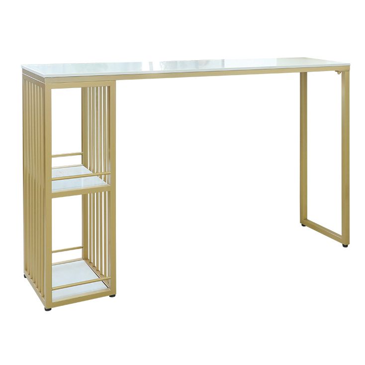 Glam 1/2/3 Pieces Bar Table Set Rectangle Stone Counter Table with High Stools