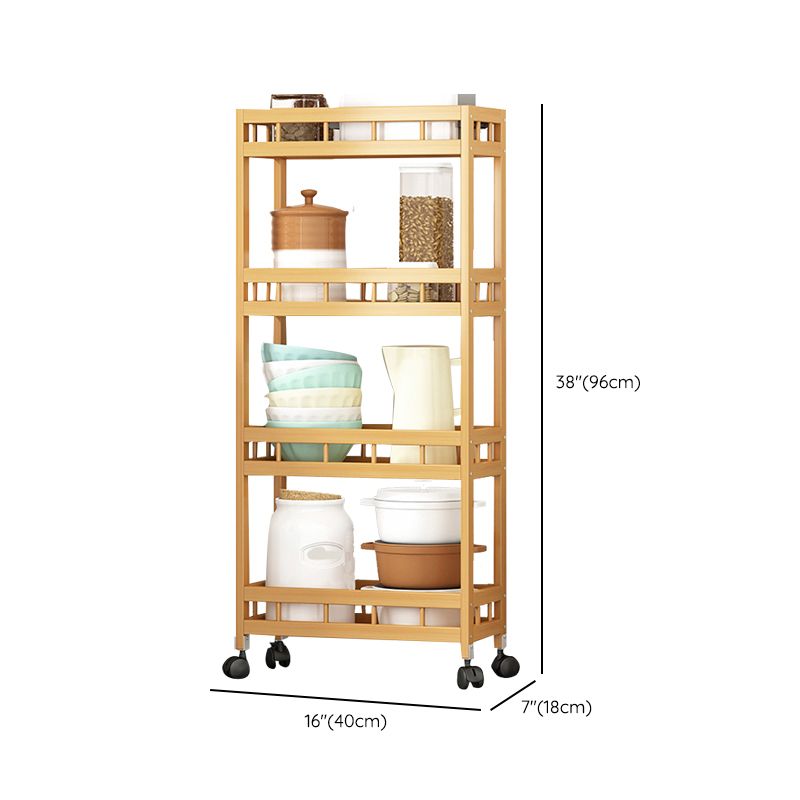 Etagere Contemporary Bookshelf Vertical Open Bamboo Shelf Bookcase for Home