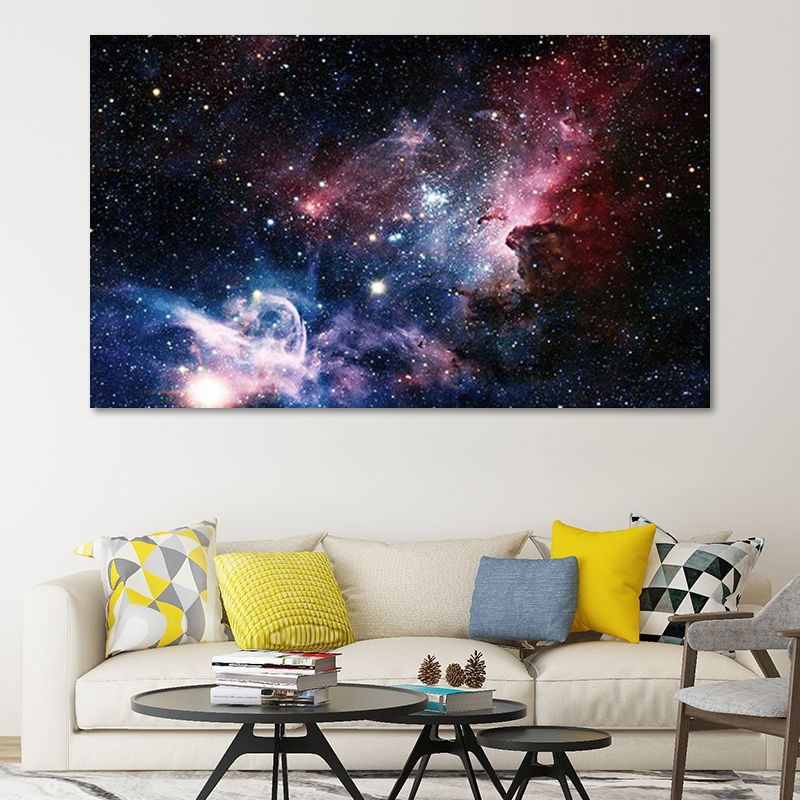 Mysterious Starry Night Asterism Canvas for Guest Room Outer Space Wall Art Print