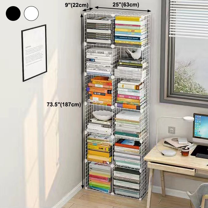 Contemporary Geometric Book Shelf 8.66" Wide Metal Shelf Bookcase