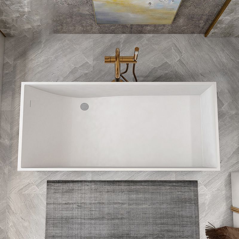 Stone Soaking Bathtub Antique Finish Rectangular Back to Wall Bath Tub
