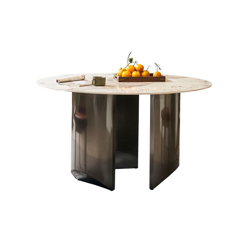 Modern Dining Set 1/4/5/7 Pcs Stone Top Table with Solid Wood Frame Chairs