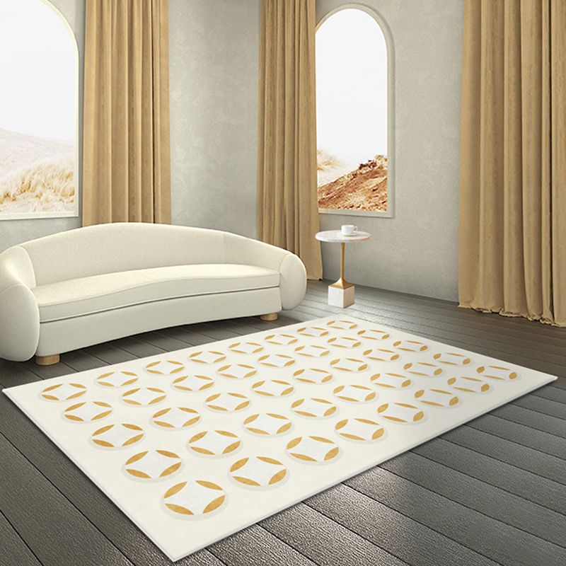 Elegant Light Color Nordic Carpet Polyester Checkerboard Indoor Rug Stain Resistant Rug for Bedroom