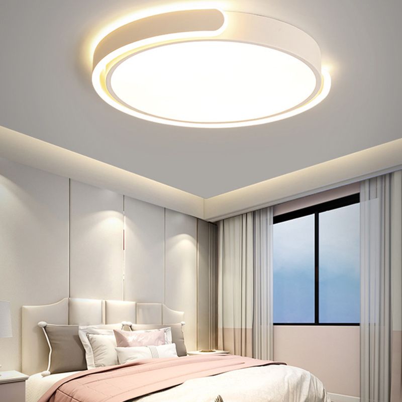 Eenvoud Ronde Flush Mount Verlichting Metaal LED Slaapkamer Plafond Mount Licht Profiel