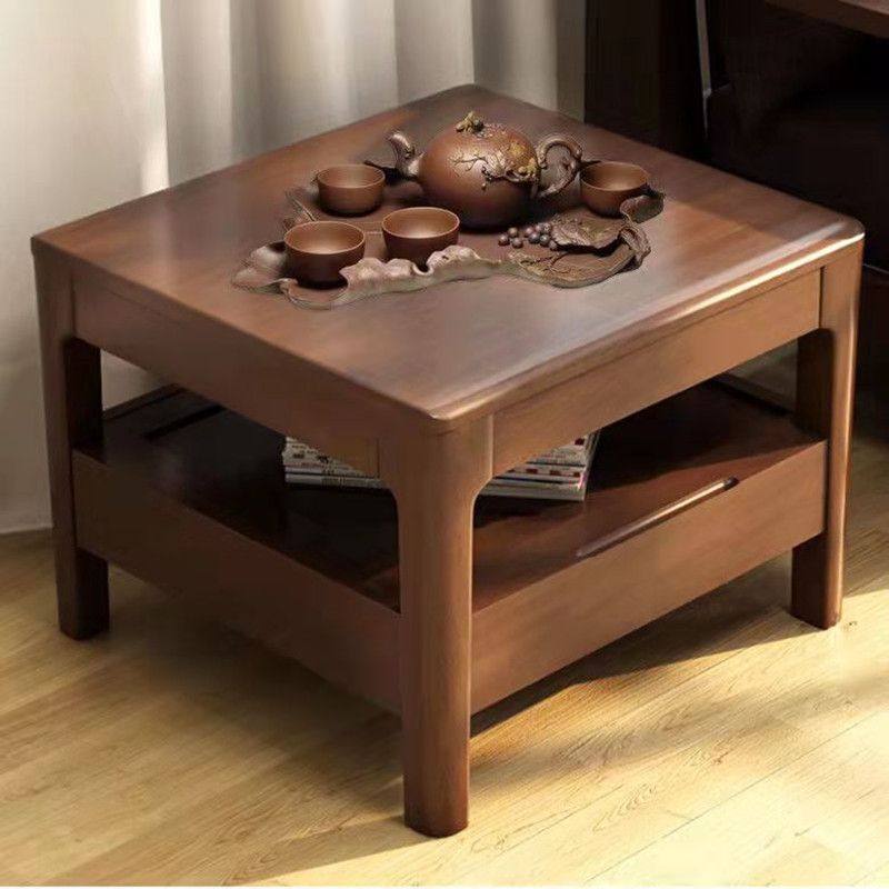 17.72" Tall Contemporary Style Coffee Cocktail Table Wooden Coffee Table