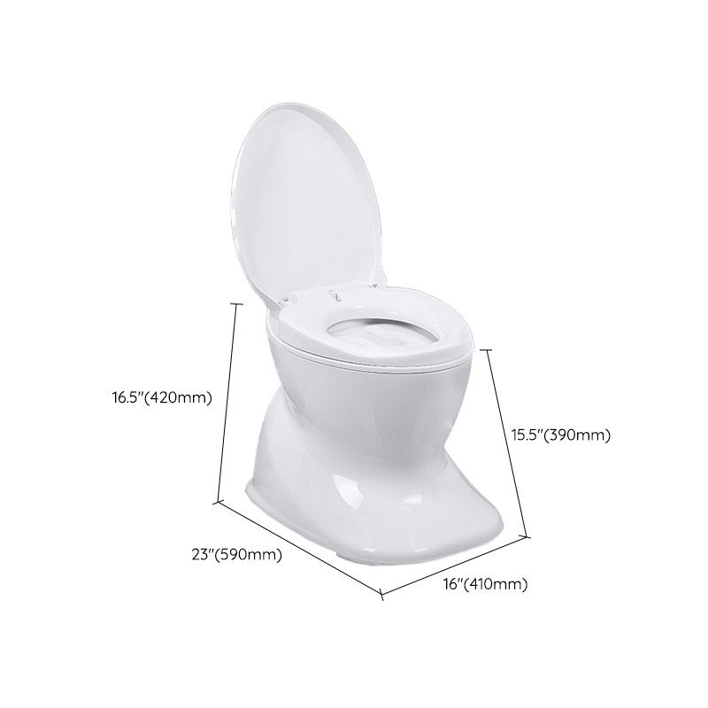 Contemporary Plastic Toilet Floor Mounted Toilet Bowl with Slow Close Seat for Bathroom