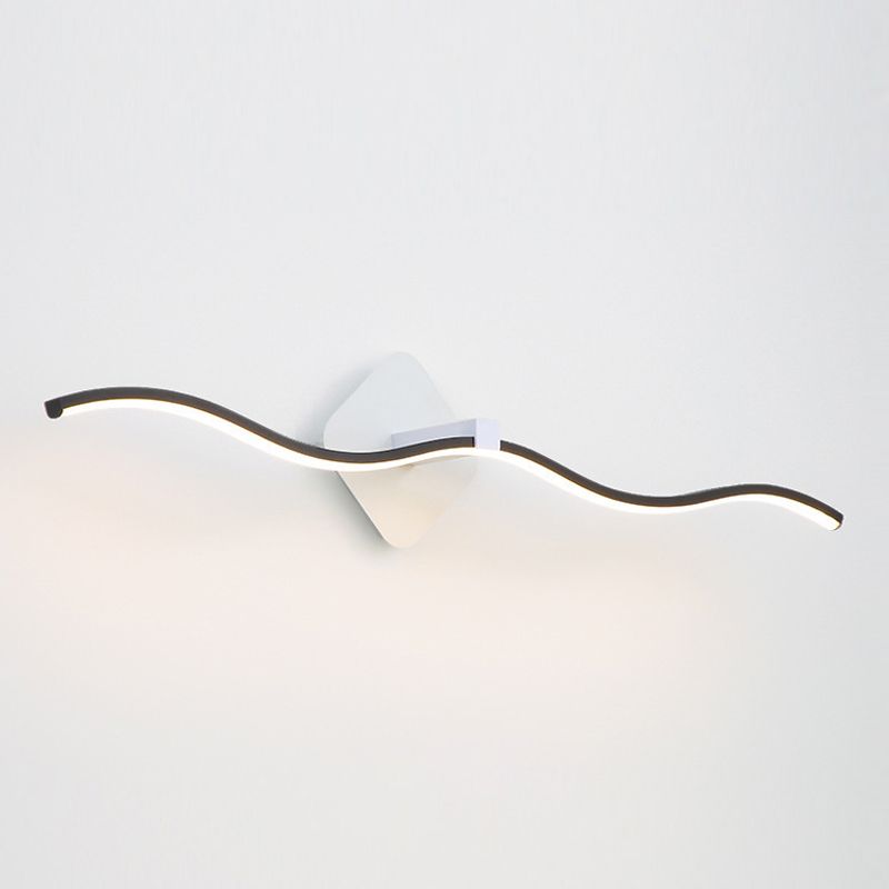 Forme linéaire en métal applique de style moderne 1 miroir clair luminaires muraux