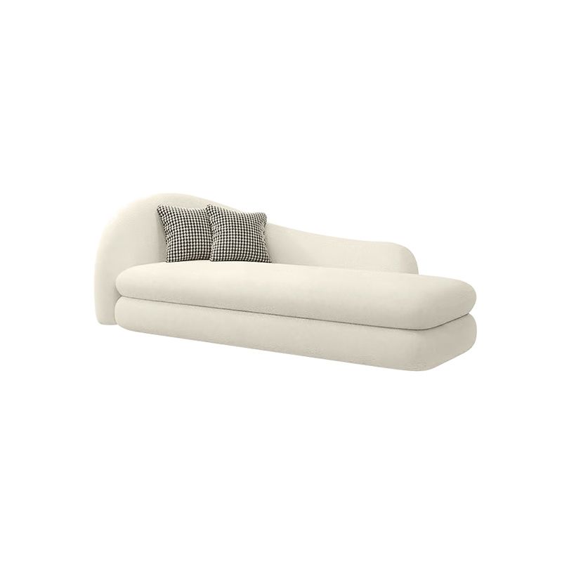 Sloped Arm Curved Sofa Contemporary Tight Back in Beige for Living Room