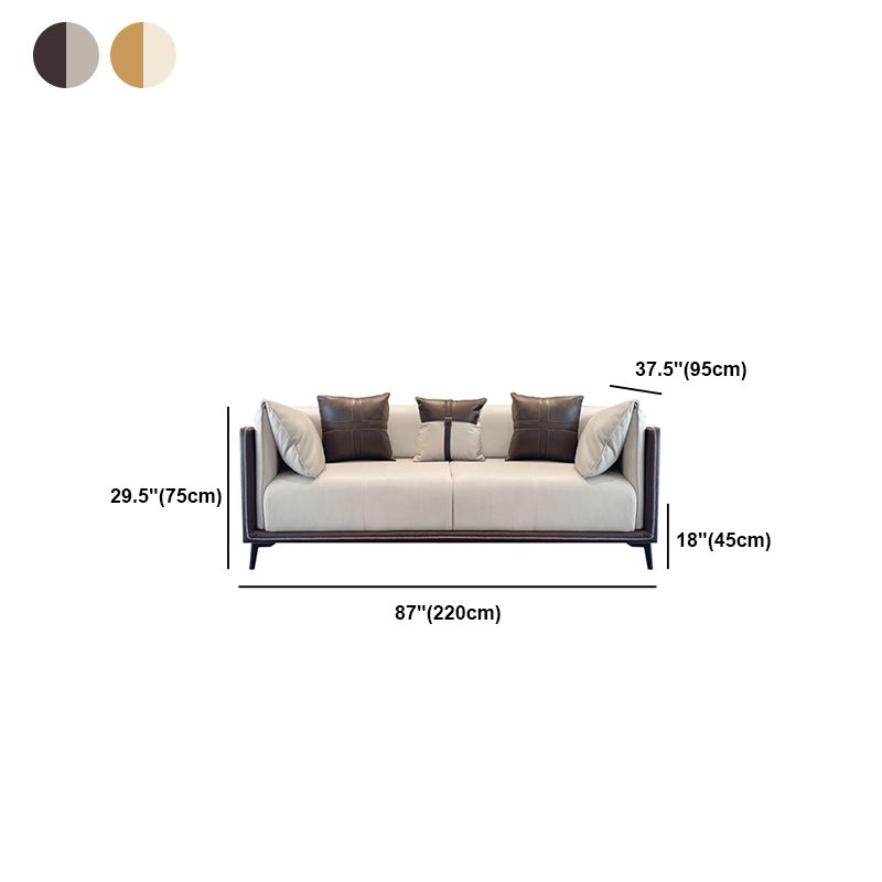 Modern Stain-Resistant Faux Leather Pillow Top Arm Sofa/Sectional for Living Room