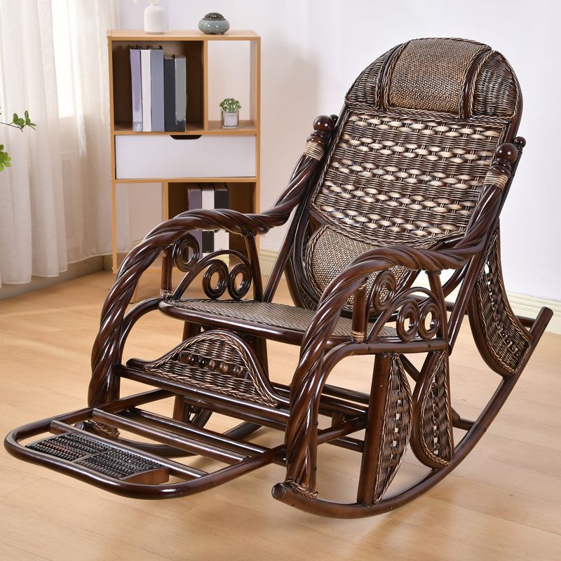 Modern Wicker Rocking Chair in Brown Rocker Chair for Living Room