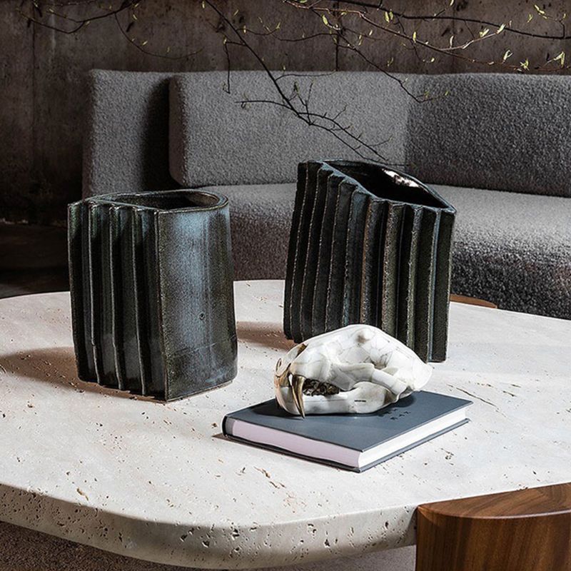 3 Legs Bunching Tables Modern Geometric Stone Coffee or End Table