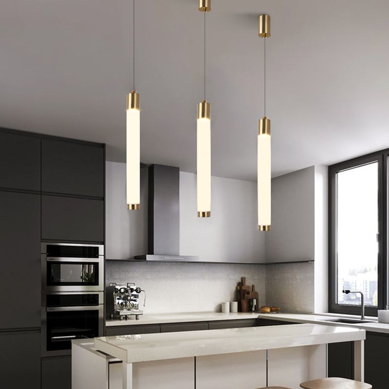 Lampada a sospensione di luce calda/bianca Simplicità Illuminazione a sospensione in oro bianco per camera da letto