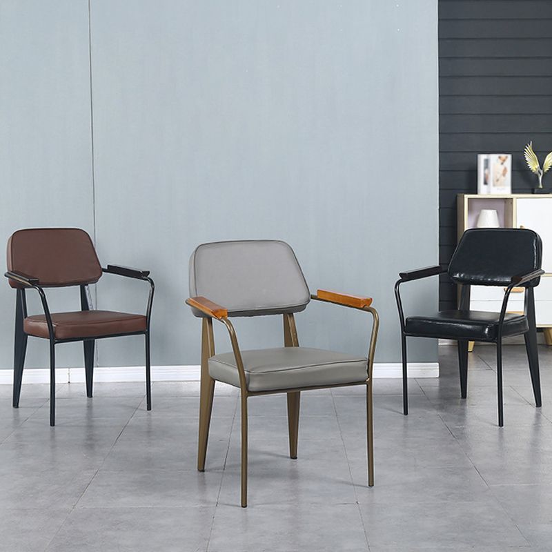 Metal Industrial Arm Chair Open Back Dining Kitchen Room Chair