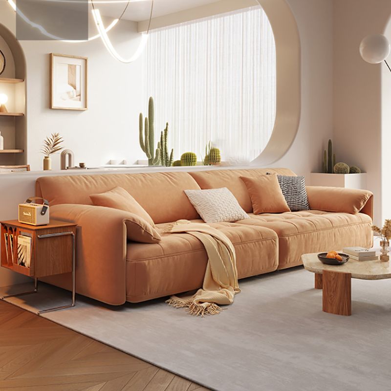 Pillow Top Arm Sectional Sofa in Solid Wood with Cushion Back