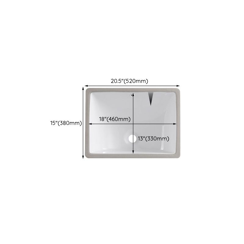 Classic Porcelain Bathroom Sink Trough Bathroom Sink in White