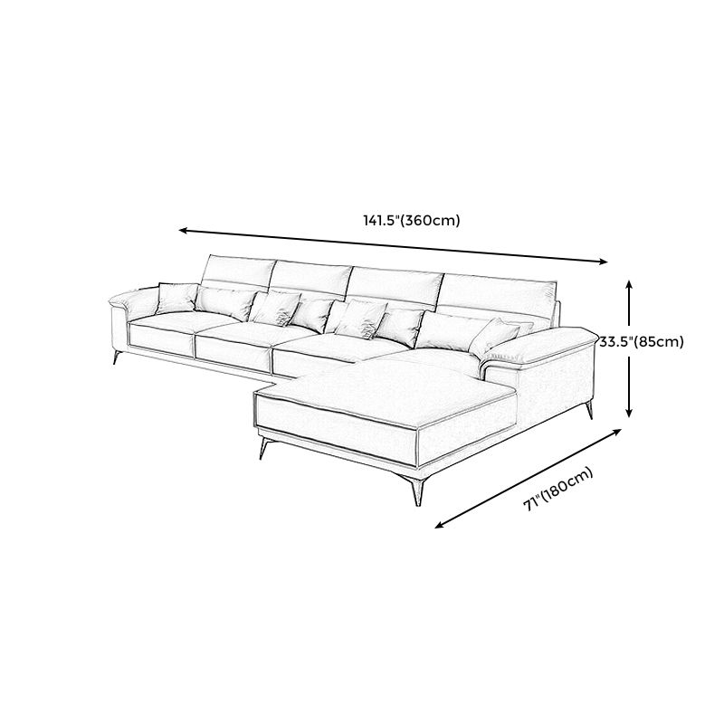 Square Arm Grey Cushion Back Contemporary Faux Leather Living Room Sofa