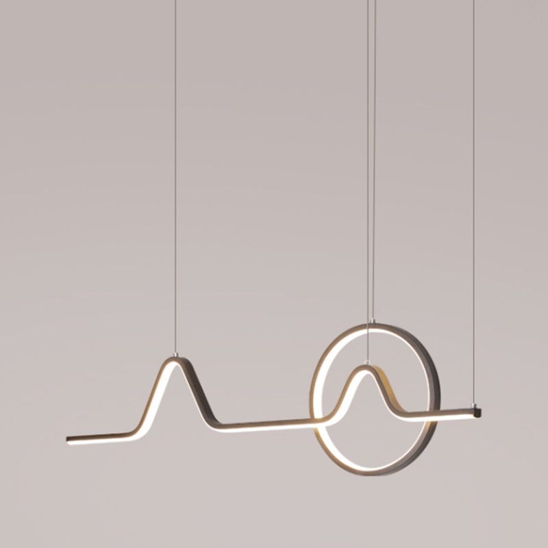 Estilo moderno lineal isla colgante de metal simple luz de metal para restaurante