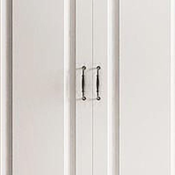 Engineered Wood Armoire Glam White Wardrobe Cabinet with 2 Drawers